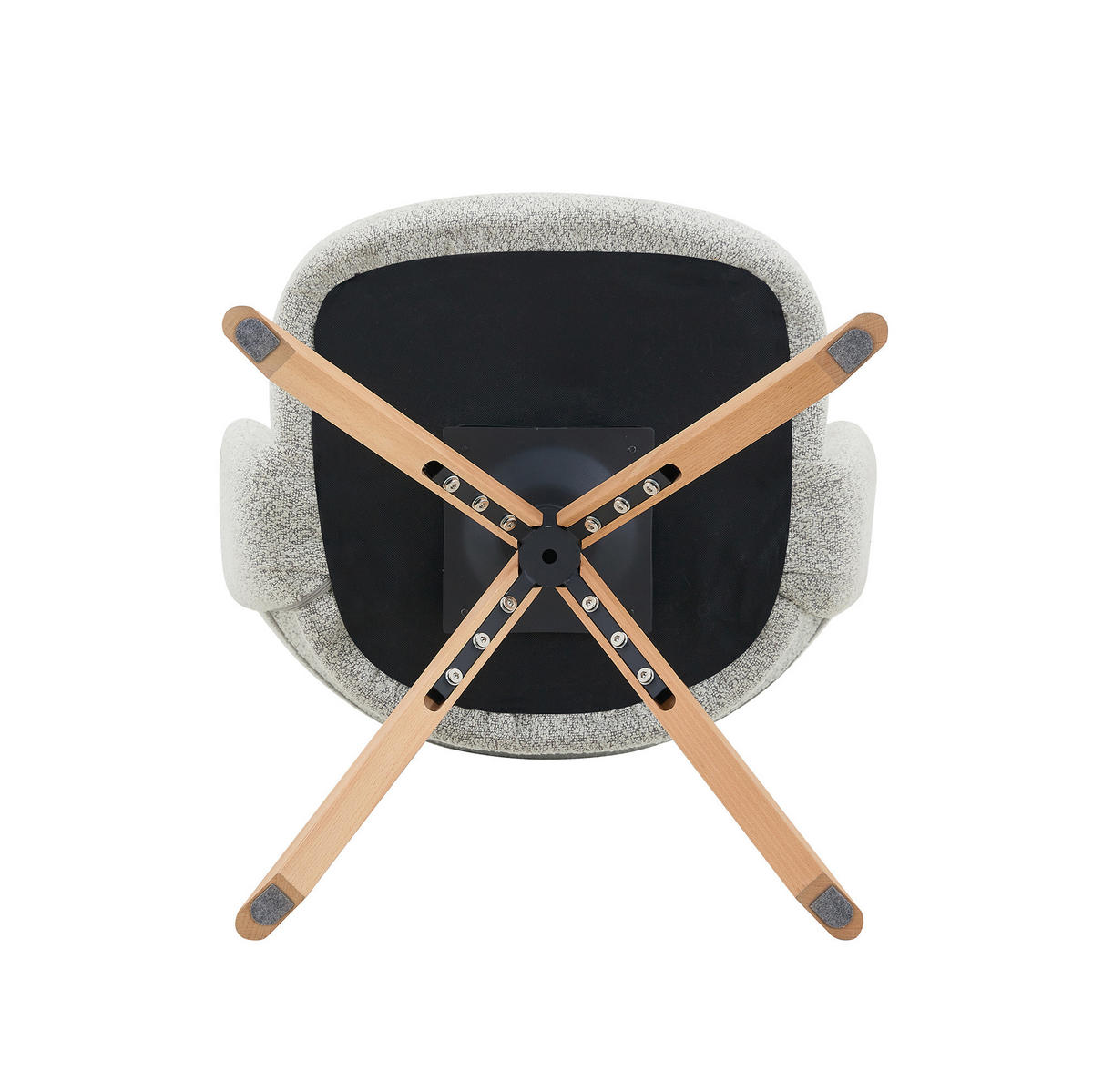 DREHSTUHL 2er-Set 360° drehbar Stoff Hellgrau Massivholz - Hellgrau, Holz (47.5/81.5/47cm) - Meubliv