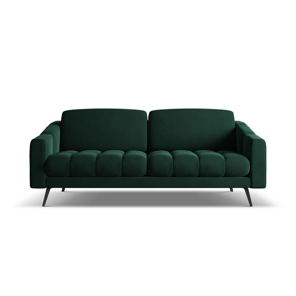 Thumbnail - Makamii 3-Sitzer, Dunkelgrün, Textil, Füllung: Schaumstoff, 202x80x95 cm, Made in EU, Wohnzimmer, Sofas & Couches, Sofas...