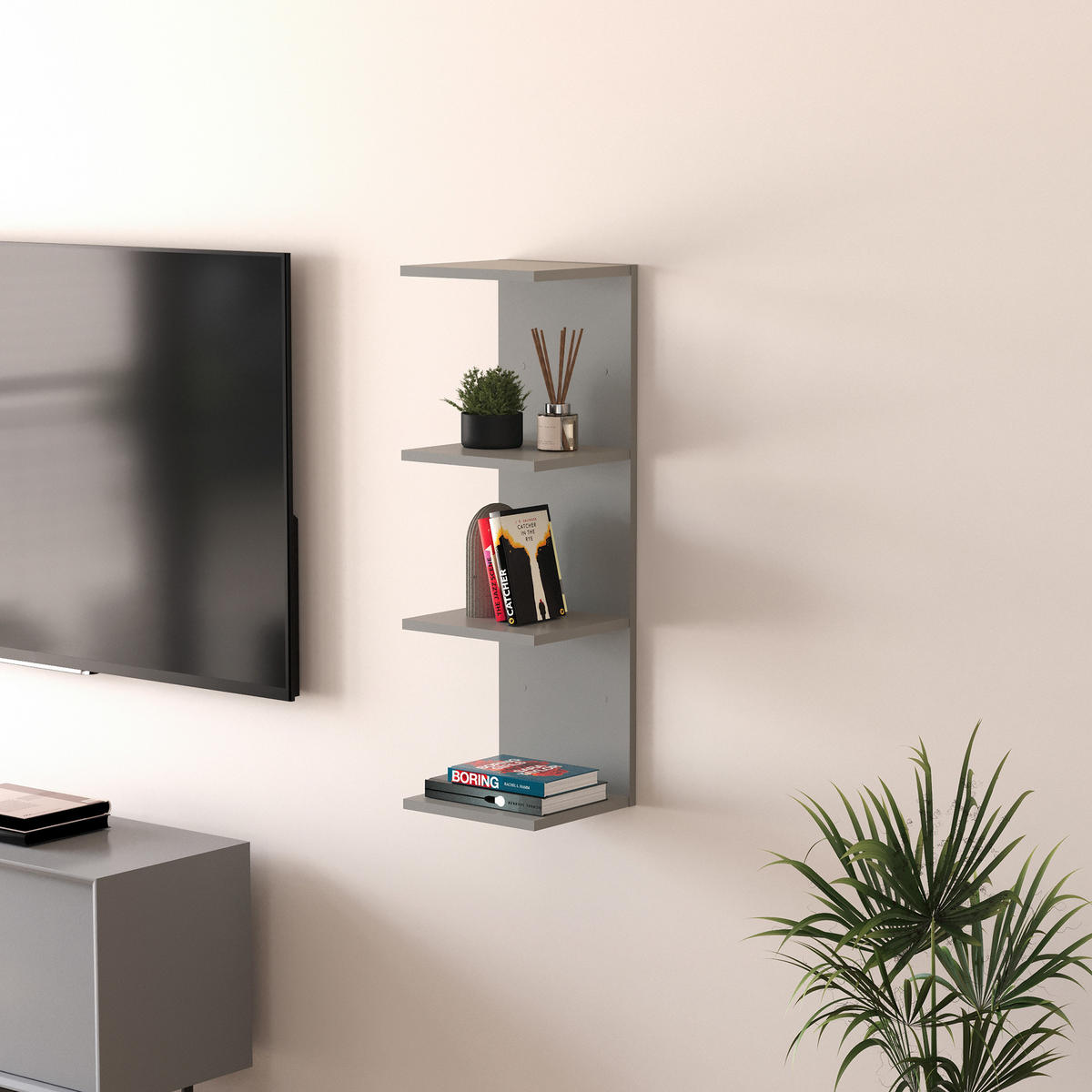 WANDREGAL Surahammar - Grau, Holzwerkstoff (30/95/28cm) - [en.casa]