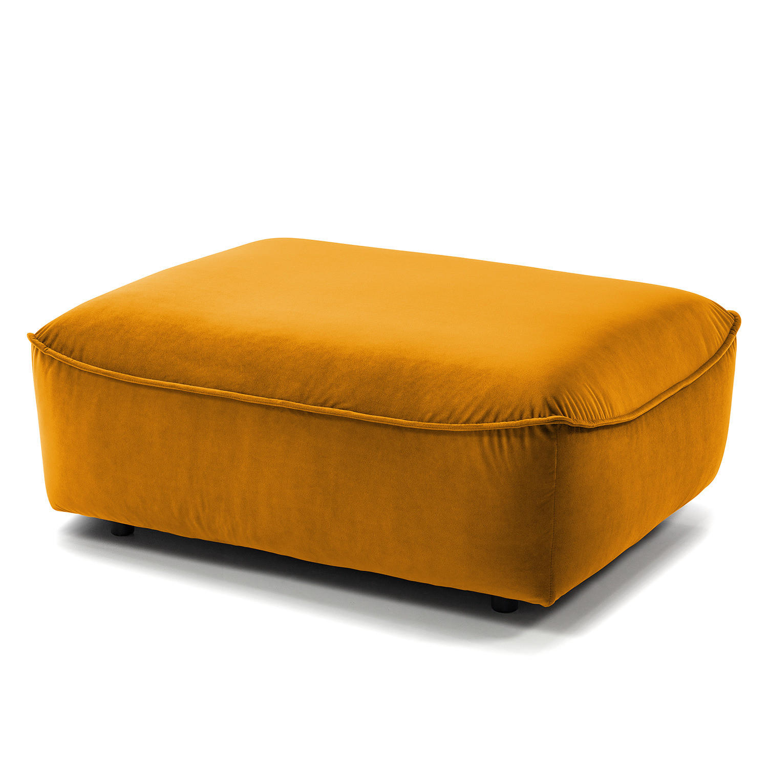 POLSTERHOCKER - Schwarz/Orange, Holz/Kunststoff (103/42/90cm) - home24
