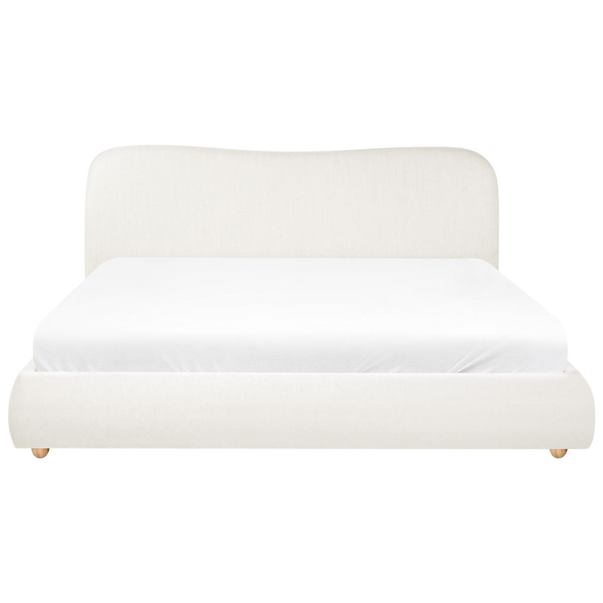 BETT mit Stauraum 180/200 cm Stoff Cremeweiß Blagnac - Creme, Textil (180/200cm) - Beliani
