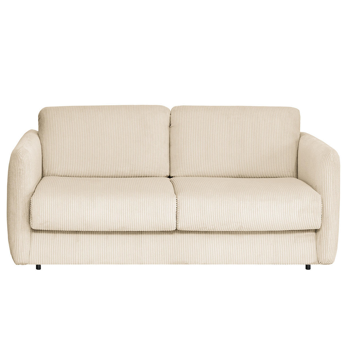 SCHLAFSOFA mit Matratze - Creme/Schwarz, Kunststoff/Textil (194/86/104cm) - home24