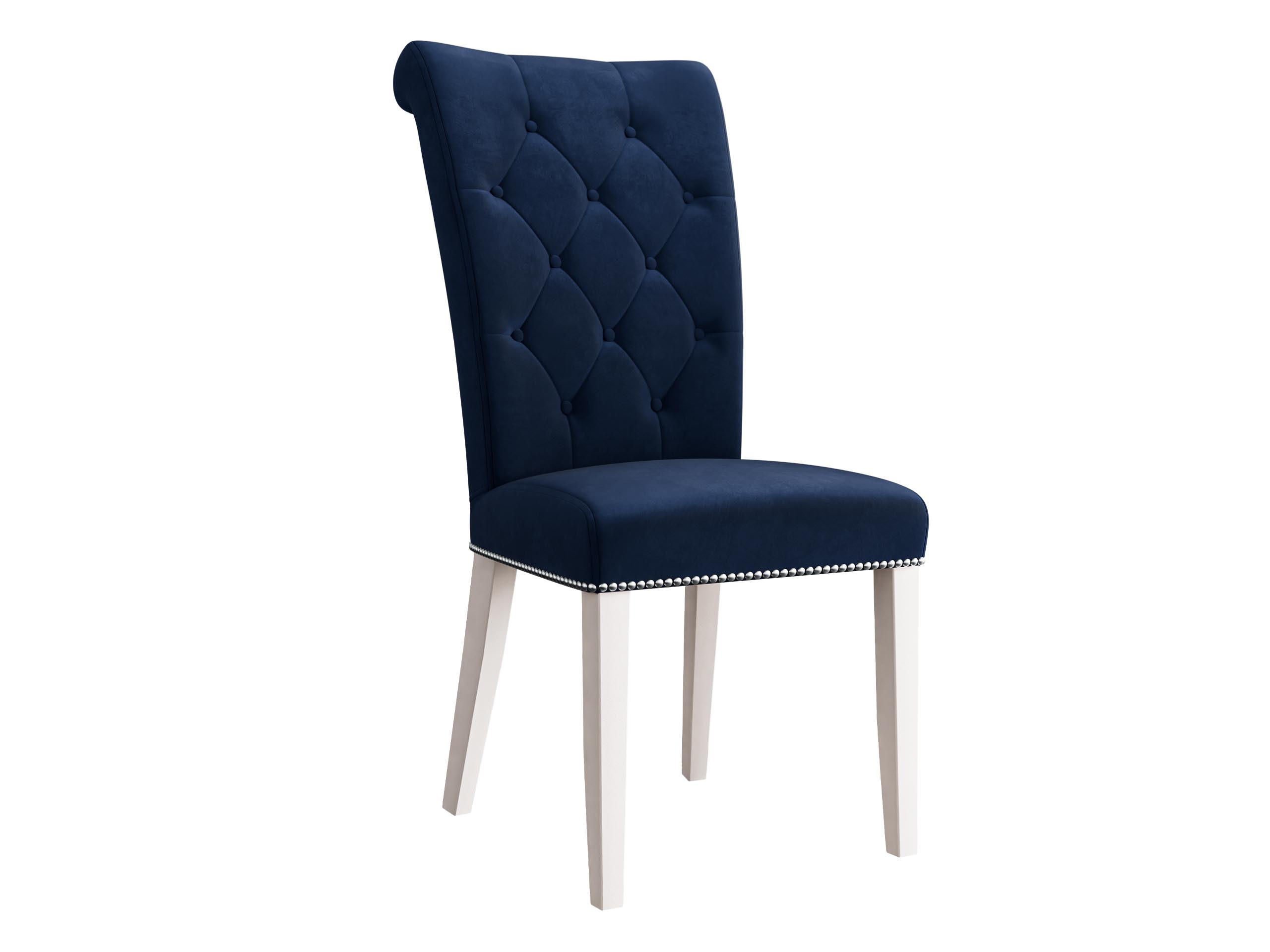POLSTERSTUHL Christina, Holzfarbe: Weiß - Blau/Weiß, Holz/Textil (47/103/68cm) - MIRJAN24