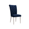 POLSTERSTUHL Christina, Holzfarbe: Weiß - Blau/Weiß, Holz/Textil (47/103/68cm) - MIRJAN24