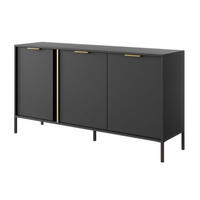 SIDEBOARD Anthrazit LARYSA C Mit Schränken Mit Metallgestell - Graphitfarben, Holzwerkstoff (153.1/81.4/39.5cm) - Sepro Meble