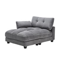 RÉCAMIERE 2-Sitzer Cord Grau mit USB, Getränkehaltern und Seitentasche - Grau, Holzwerkstoff/Kunststoff (140/81/121cm) - WISHDOR