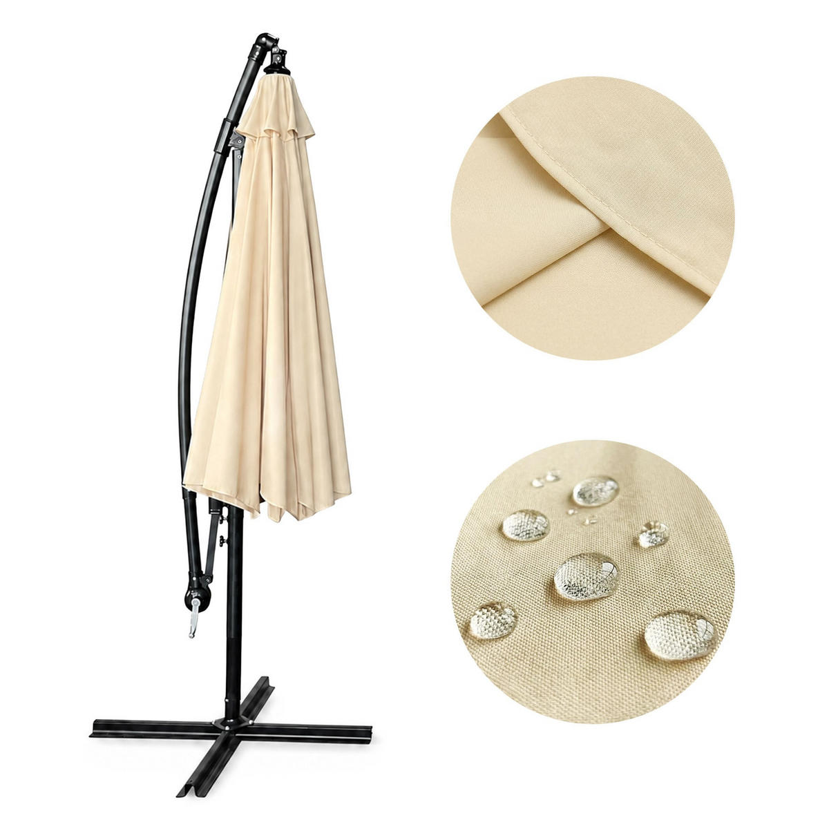 SONNENSCHRIM Beige 245/300 cm - Beige/Schwarz, Metall (300/300cm) - Akord