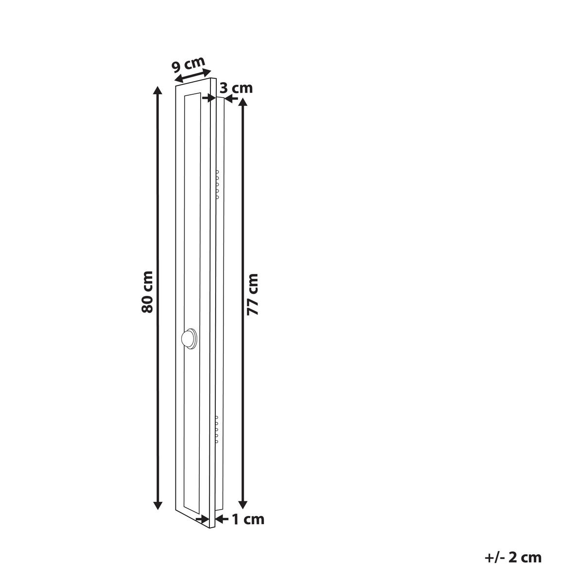AUSSENWANDLEUCHTE Savane 4/9/80 cm - Schwarz, Metall (9/80/4cm) - Beliani