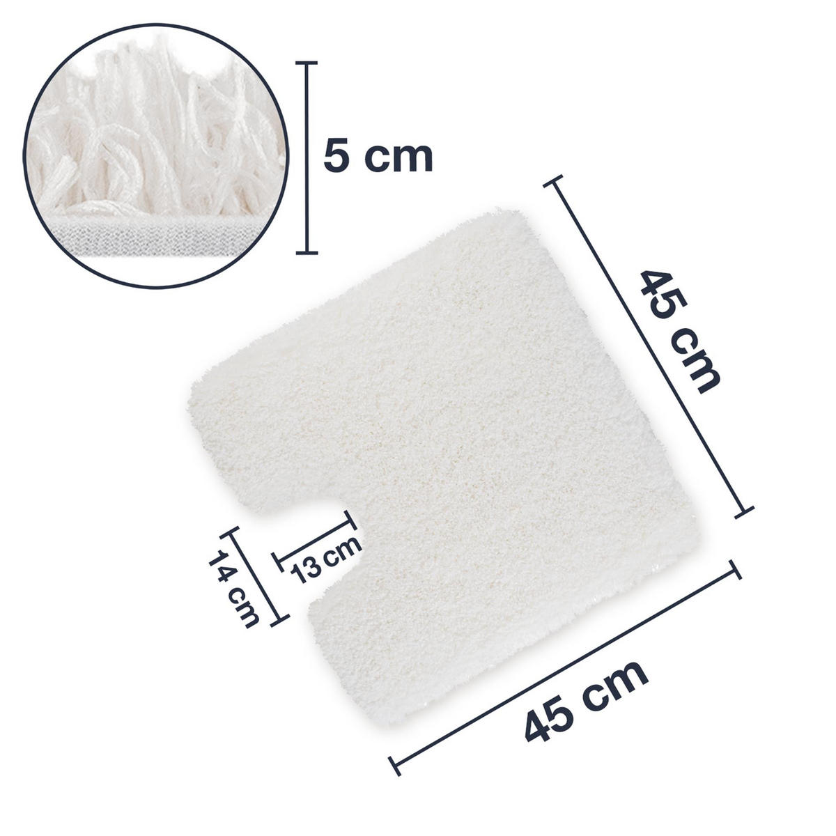 BADTEPPICH MIT WC AUSSCHITT VIENNA - Weiß, Textil (45/45cm) - WohnDirect