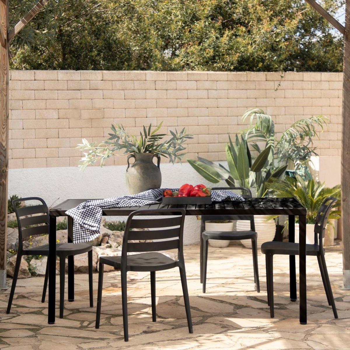 STUHL FÜR DRAUSSEN Zira Grau 42 cm x 80 cm - Grau, Kunststoff (42/80/52cm)