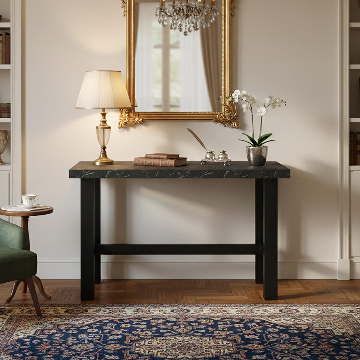 SCHREIBTISCH THOR 120/60/77 cm - Anthrazit/Schwarz, Holzwerkstoff/Metall (60/120/77cm) - DUBI Möbel