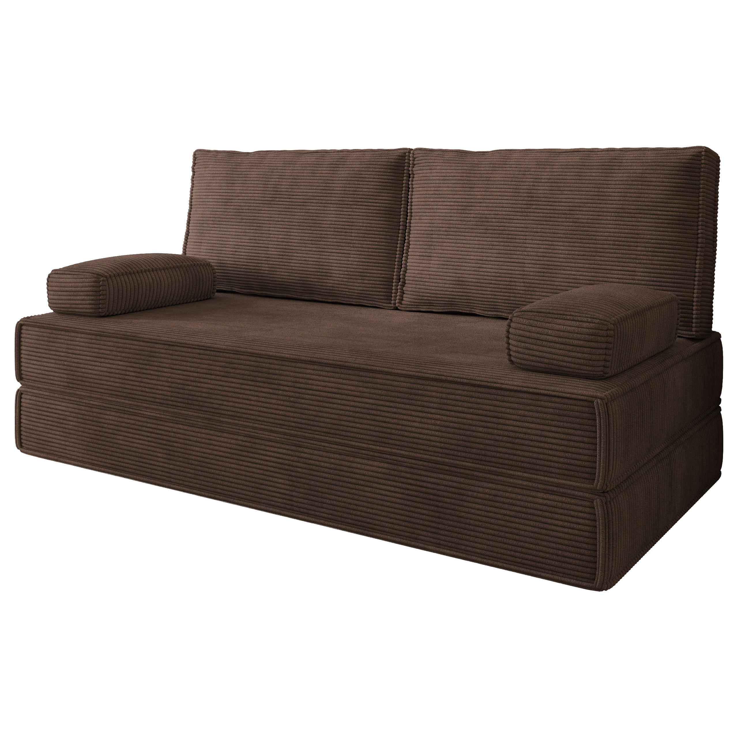 BETTSOFA SILAR aus Schaumstoff Cordstoff Braun Schlaffunktion - Braun, Textil (170/86/80cm) - MASSENO