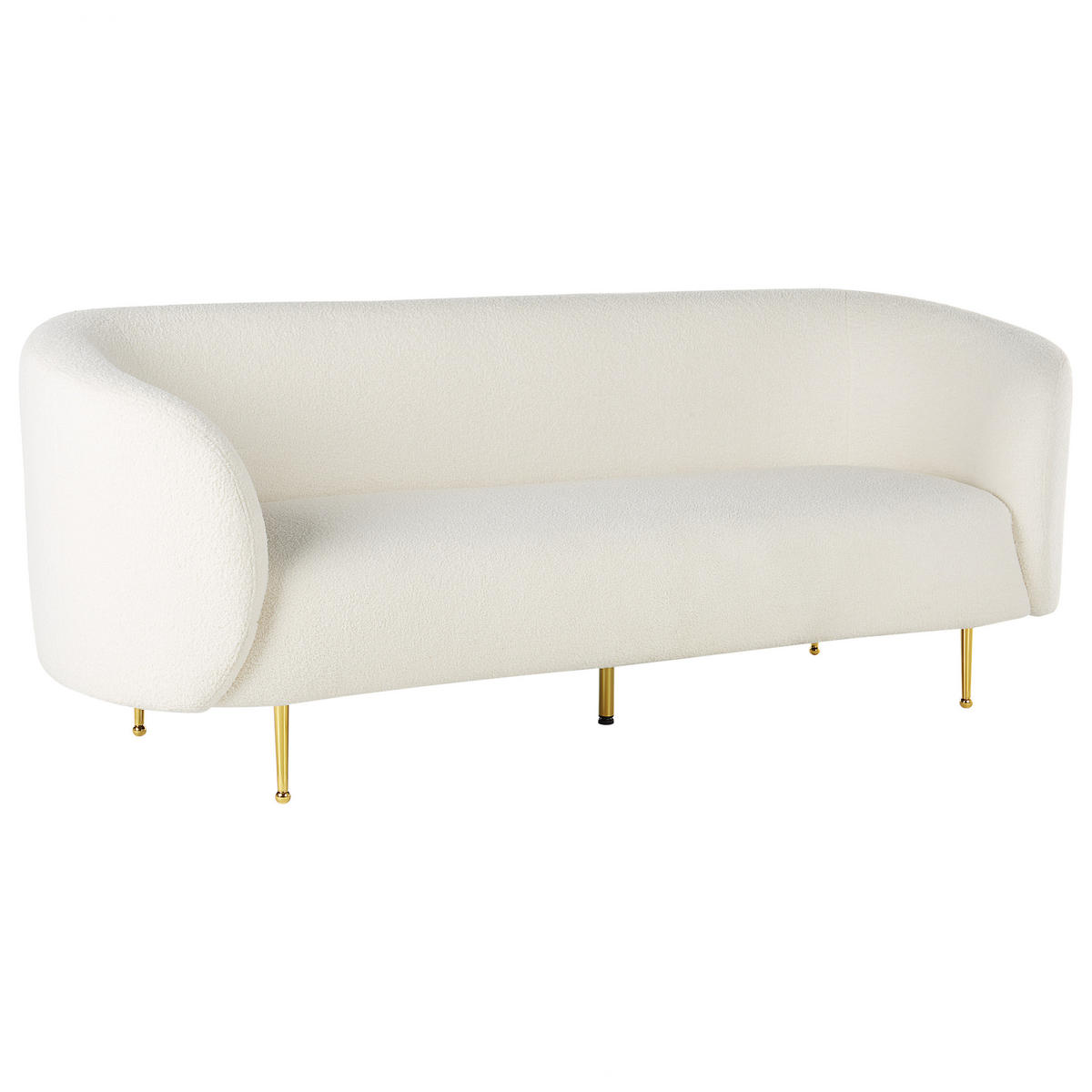6-SITZER SOFA SET Bouclé Weiß Loen - Weiß, Textil (200/79/70cm) - Beliani