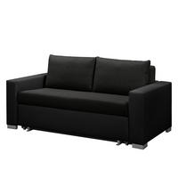 SCHLAFSOFA - Silberfarben/Schwarz, Kunststoff/Textil (173/90/90cm) - home24