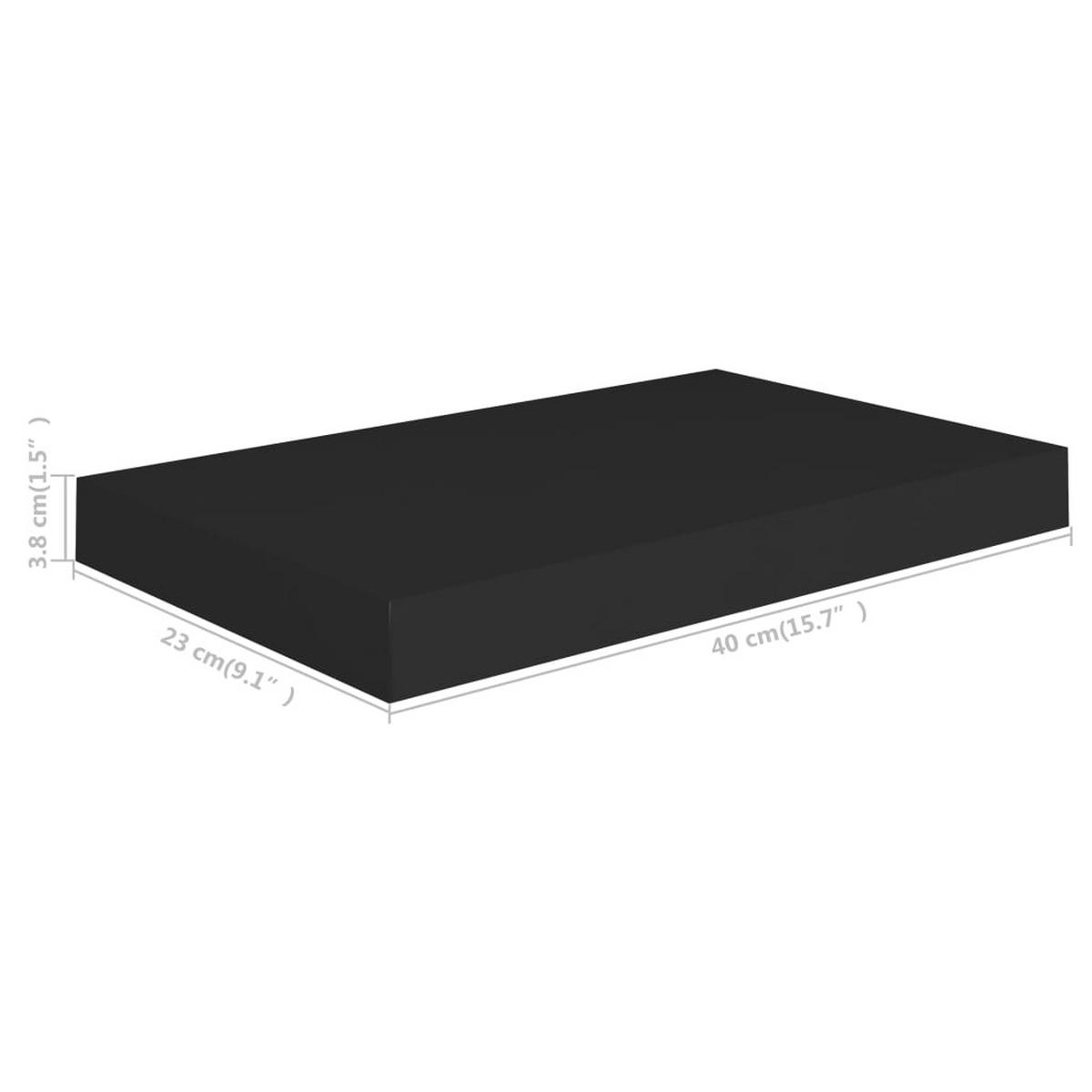 WANDBOARDSET 2-tlg. 40/23/3,8 cm aus Mdf Schwarz - Schwarz, Holzwerkstoff (40/3.8/23cm) - vidaXL