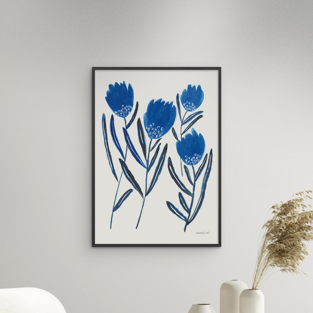 POSTER mit Rahmen Wild Apple - Borrowed and Blue II - Blau/Schwarz, Holz/Papier (30/40cm) - Poster&Frame