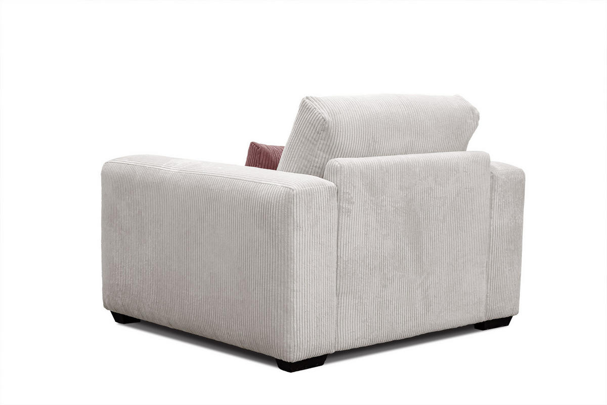 SESSEL OLI in Cordstoff perlweiß - Weiß, Holz/Textil (130/91/108cm) - Courtois Laville