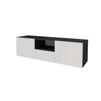 LOWBOARD KITO-W 140x40x41 cm - Schwarz / Weiß - Weiß, Holzwerkstoff (140/40/41cm) - ALTDECOR