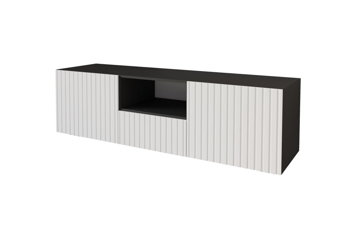 LOWBOARD KITO-W 140x40x41 cm - Schwarz / Weiß - Weiß, Holzwerkstoff (140/40/41cm) - ALTDECOR