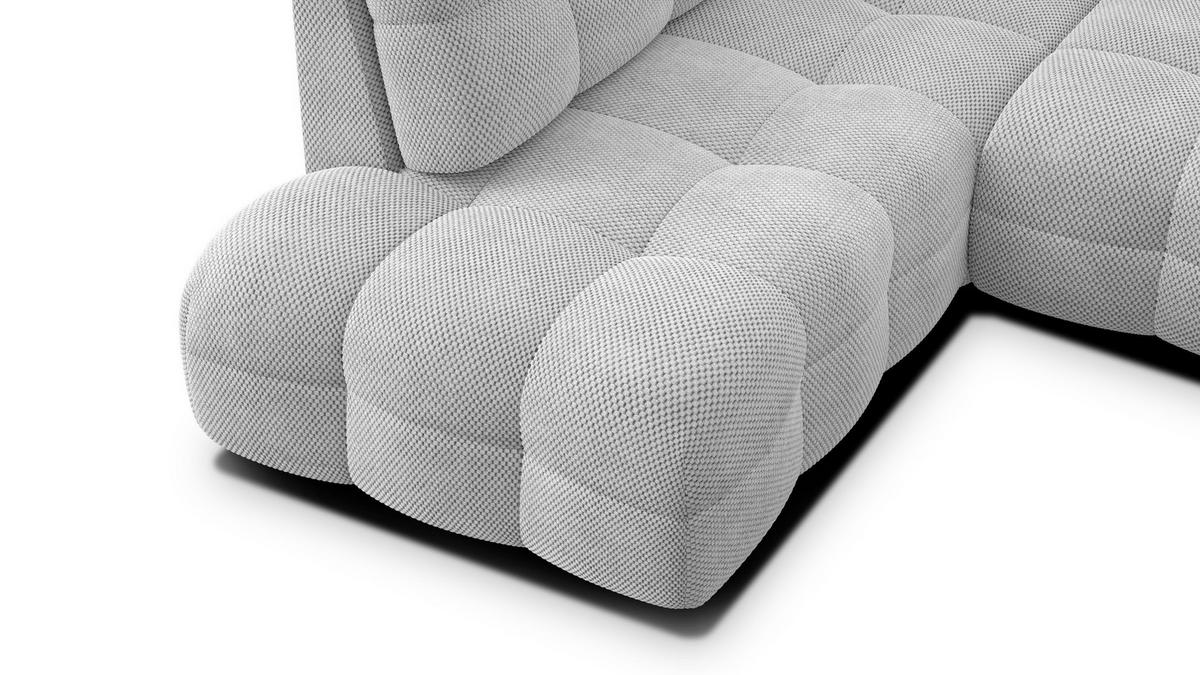 ECKSOFA MELLOW 5-Sitzer, hellgrau - Hellgrau/Schwarz, Holz/Textil (283/191cm) - Courtois Laville