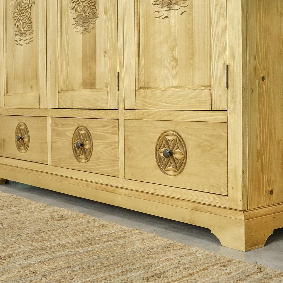 KLEIDERSCHRANK aus Massivholz JAGNA - Honig, Holz (159/200/65cm) - Seart
