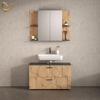 BADMÖBEL-SET Ronco, Anthrazit/Artisan-Eiche, 2-teilig - Anthrazit/Eiche Artisan, Holzwerkstoff (100.1/57/44.6cm) - Livinity®