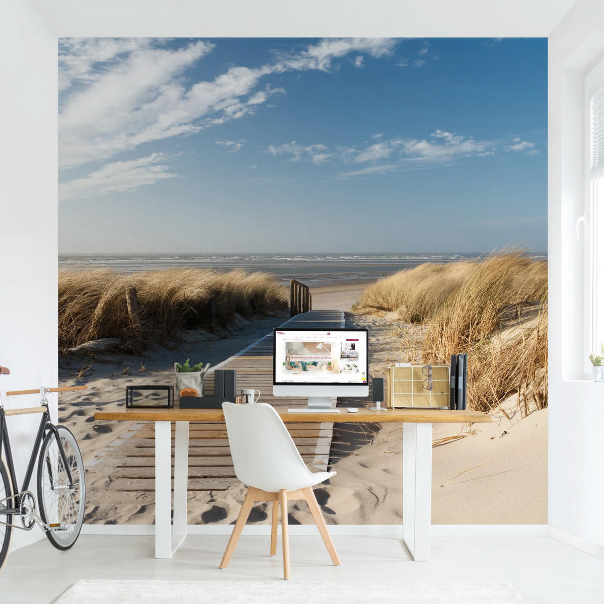 FOTOTAPETE Ostsee Strand 240/240 cm - Eichefarben, Papier (240/240cm) - Bilderwelten