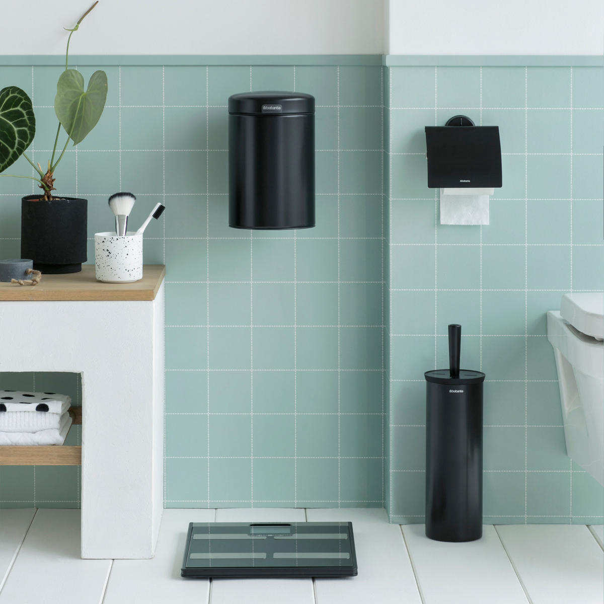 TOILETTENPAPIERHALTER, Edelstahl Schwarz - Schwarz, Metall (13.5/21.5/17.5cm) - Brabantia