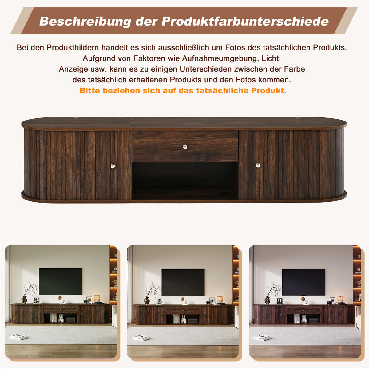 TV-SCHRANK 180/40/40 cm Walnuss mit 1 Schublade und 2 Rolltüren - Nussbaumfarben, Holzwerkstoff (180/40/40cm) - Oxeza
