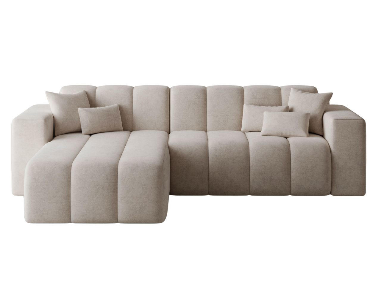 ECKSOFA Nork Beige Links - Beige, Holz/Textil (180/265cm) - Graingold