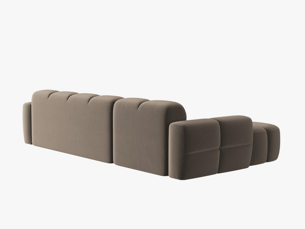 ECKSOFA links Lisa aus Samt hellbraun 4 Sitzplätze - Hellbraun, Textil (170/310cm) - Micadoni