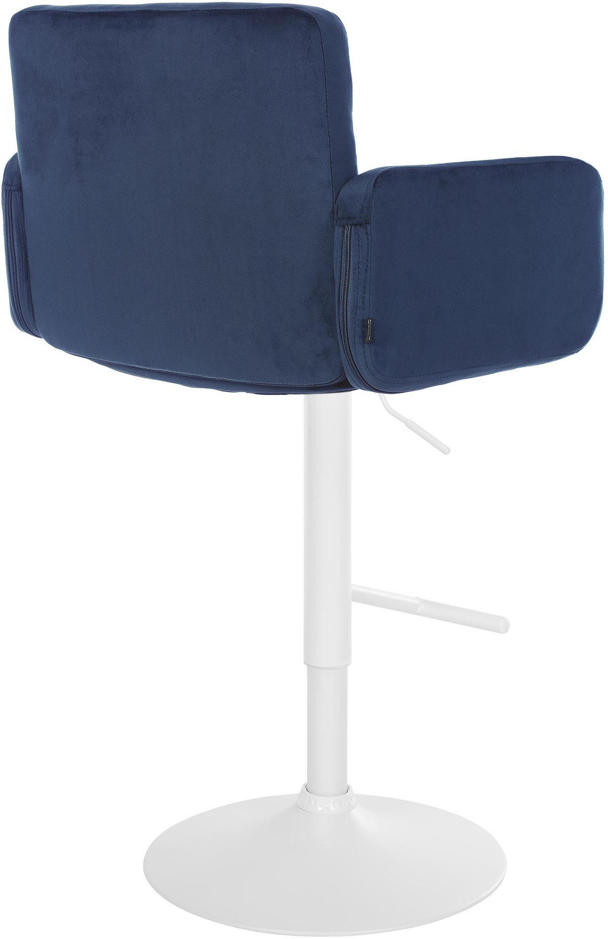 BARHOCKER Samt blau - Blau/Weiß, Textil/Metall (60/93/56cm) - CLP