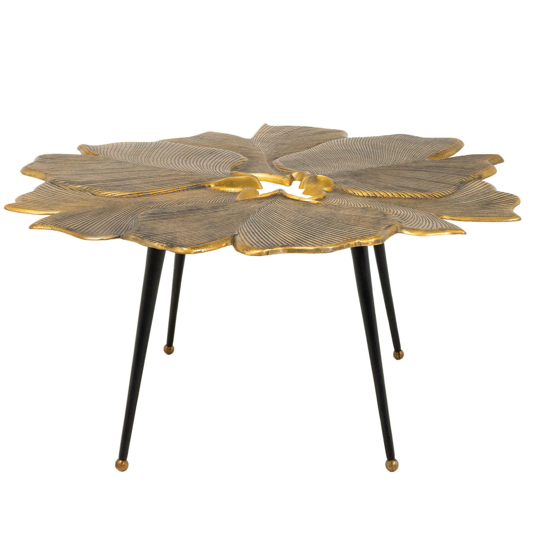 COUCHTISCH GINKGO rechteckig Gold 95cm - Beige/Goldfarben, Metall (90/95/47cm) - riess-ambiente