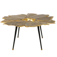 COUCHTISCH GINKGO rechteckig Gold 95cm - Beige/Goldfarben, Metall (90/95/47cm) - riess-ambiente