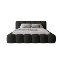 POLSTERBETT Stone 140x200 cm mit Bettkasten, Lattenrost und Kopfteil - Holzrahmen, Cord Schwarz - Schwarz, Holz (140/200cm) - Chilly