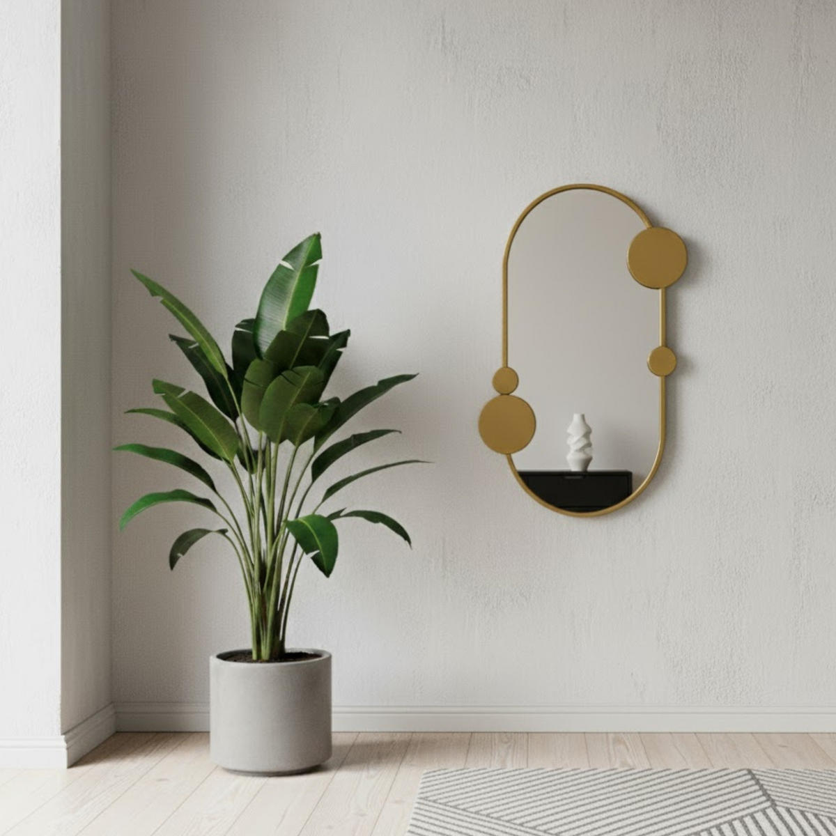 WANDSPIEGEL Saana 50/76 cm goldfarben - Goldfarben, Glas/Metall (50/76/2cm) - STILOVO