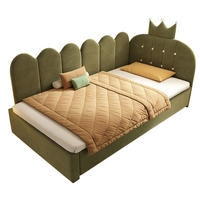 BETT mit Ausziehbett 90x200 cm Samt Grün - Grün, Holzwerkstoff (90/200cm) - Beauniv