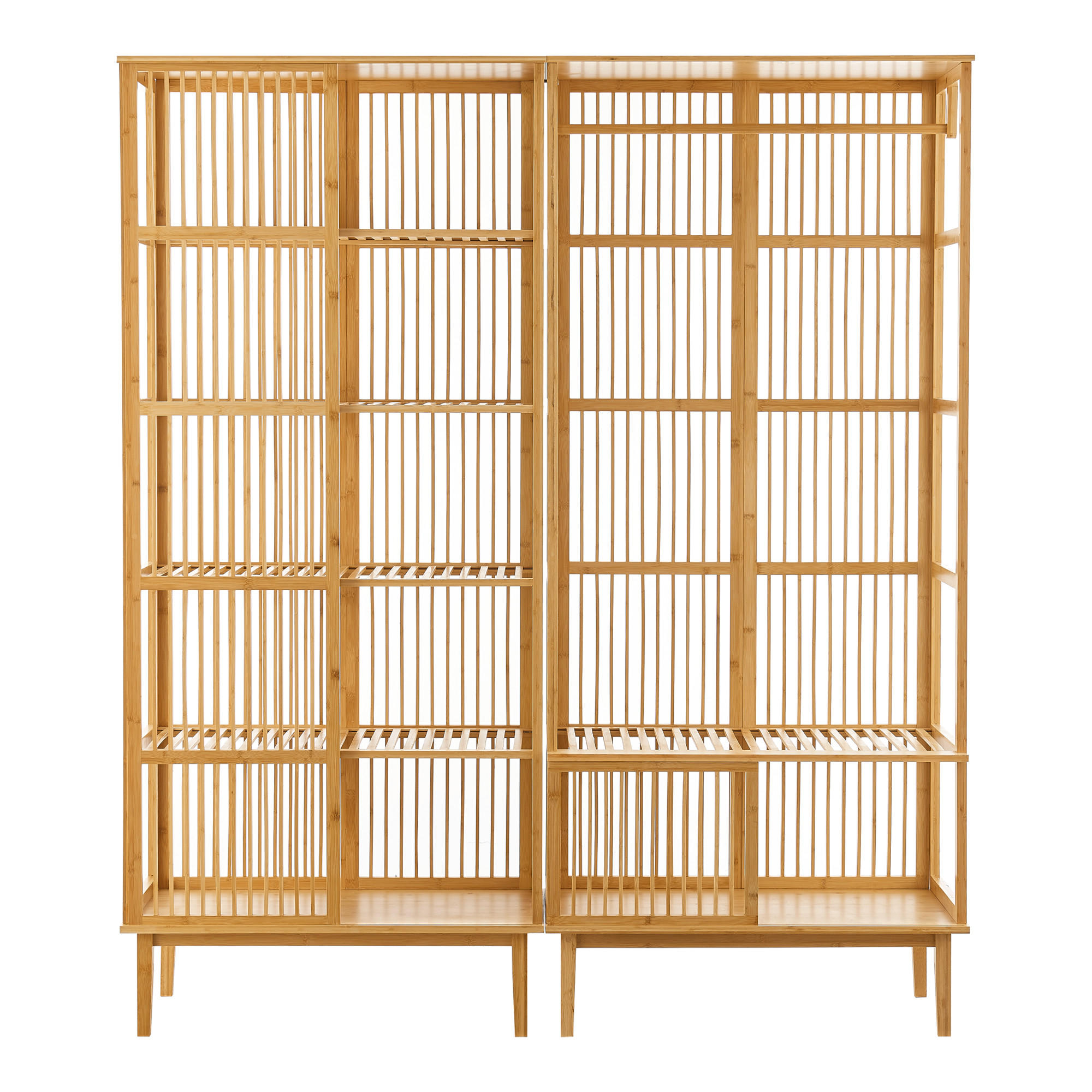 GARDEROBENSCHRANK - Naturfarben, Holz (160/185/45cm) - [en.casa]