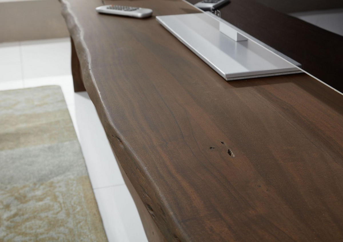 TV-BOARD Akazie 220x45x50 braun lackiert PURE ACACIA #804 - Braun, Holz (45/50/220cm) - Massivmoebel24