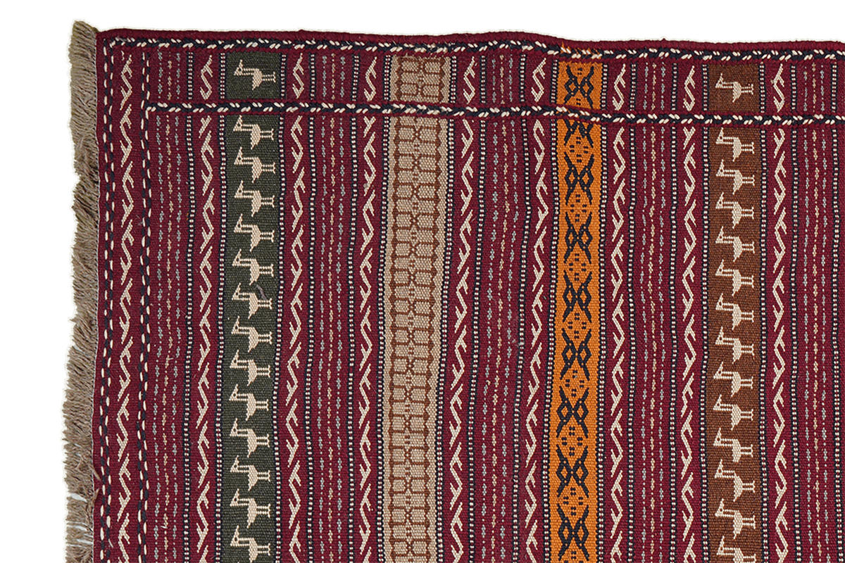 HANDWEBTEPPICH Kelim Kordi Violett 203/152 cm Schurwolle - Violett, Textil (152/203cm) - Looma