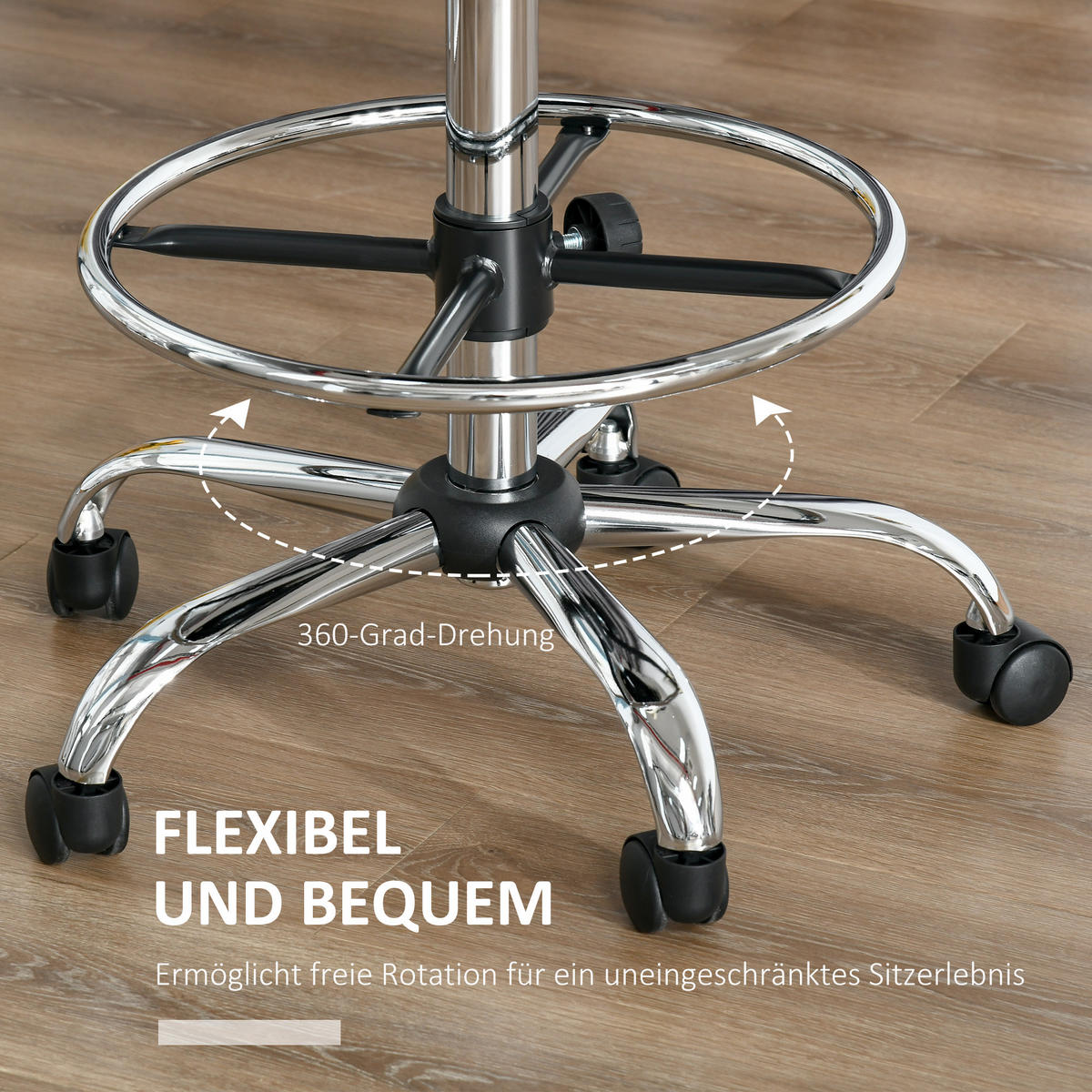 BARHOCKER, Kunstleder-Leder, Stahl Beige - Beige, Kunststoff (57/104/56cm) - HOMCOM