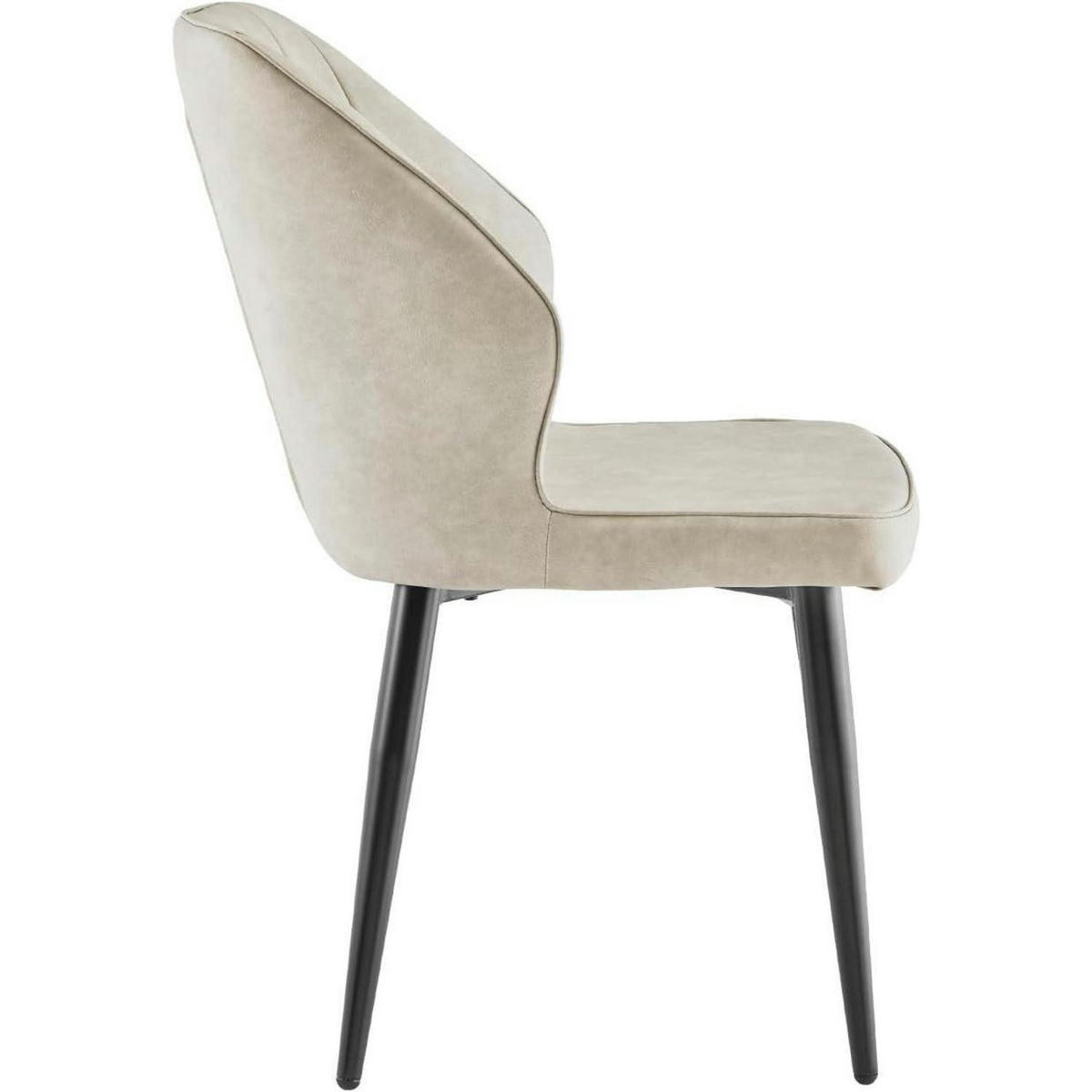 ESSZIMMERSTÜHLE 4er Set Retro Kunstleder, gepolstert mit Rückenlehne in Beige - Beige, Kunststoff (47/85/44cm)