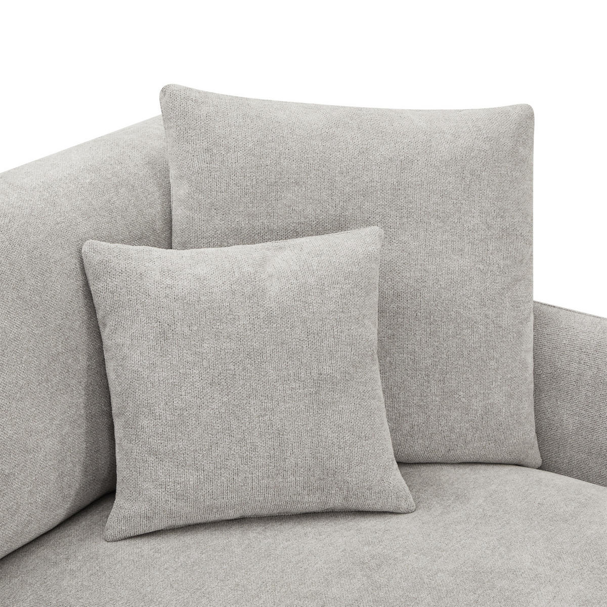 ECKSOFA Webstoff Grau - Schwarz/Grau, Textil/Metall (290/95cm) - Furnhouse