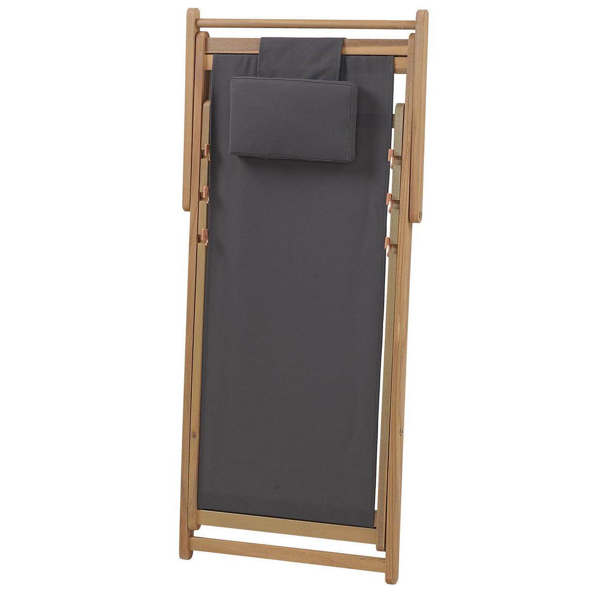 GARTENLIEGE mit 2 Ersatzstoffbezügen hellbraun/grau Avellino - Hellbraun/Grau, Textil (54/70/97cm) - Beliani