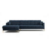 ECKSOFA links Mamaia aus strukturiertem Stoff blau 5 Sitzplätze - Blau, Textil (185/293cm) - Micadoni