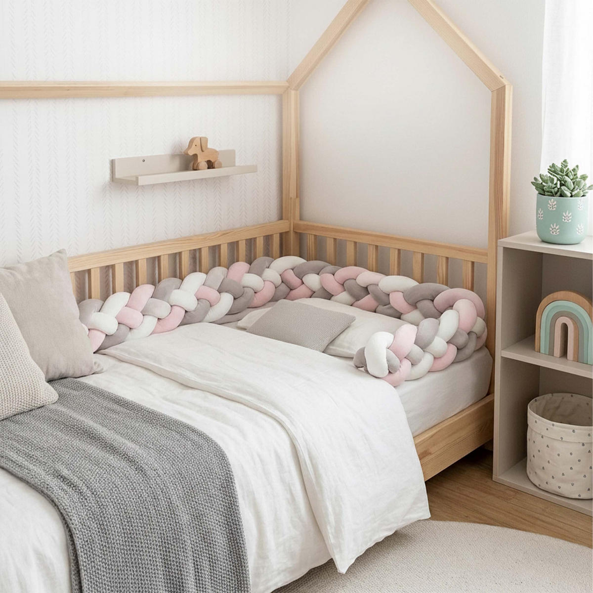 MANTINEL Šedo modrý pletený 220 cm - různobarevná/světle modrá, textil/plast (10/220cm) - Relaxdays