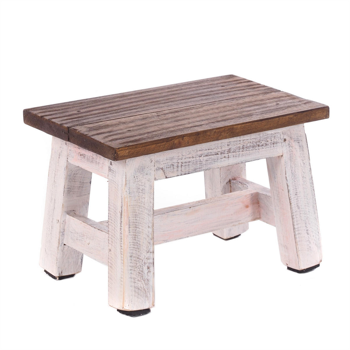 BLUMENHOCKER Monte Mahagoni Massivholz 05 weiß-natur - Multicolor, Holz (30/21/20cm) - DESIGN DELIGHTS