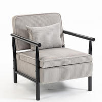 SESSEL Design Sessel,Loungesessel,Polsterstuhl,Cord,Grau - Grau, Textil (61/72/80cm) - LVHOM
