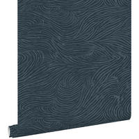 TAPETE 3d Wellenförmige Linien 53 cm x 10.05 m - Blau, Papier (53/1000cm) - ESTAhome