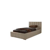 POLSTERBETT Nero 90x200 cm, Einzelbett mit Bettkasten, Lattenrost und Matratze aus Holz, Velourstoff: Braun - Braun, Holz/Kunststoff (90/200cm) - Marpur